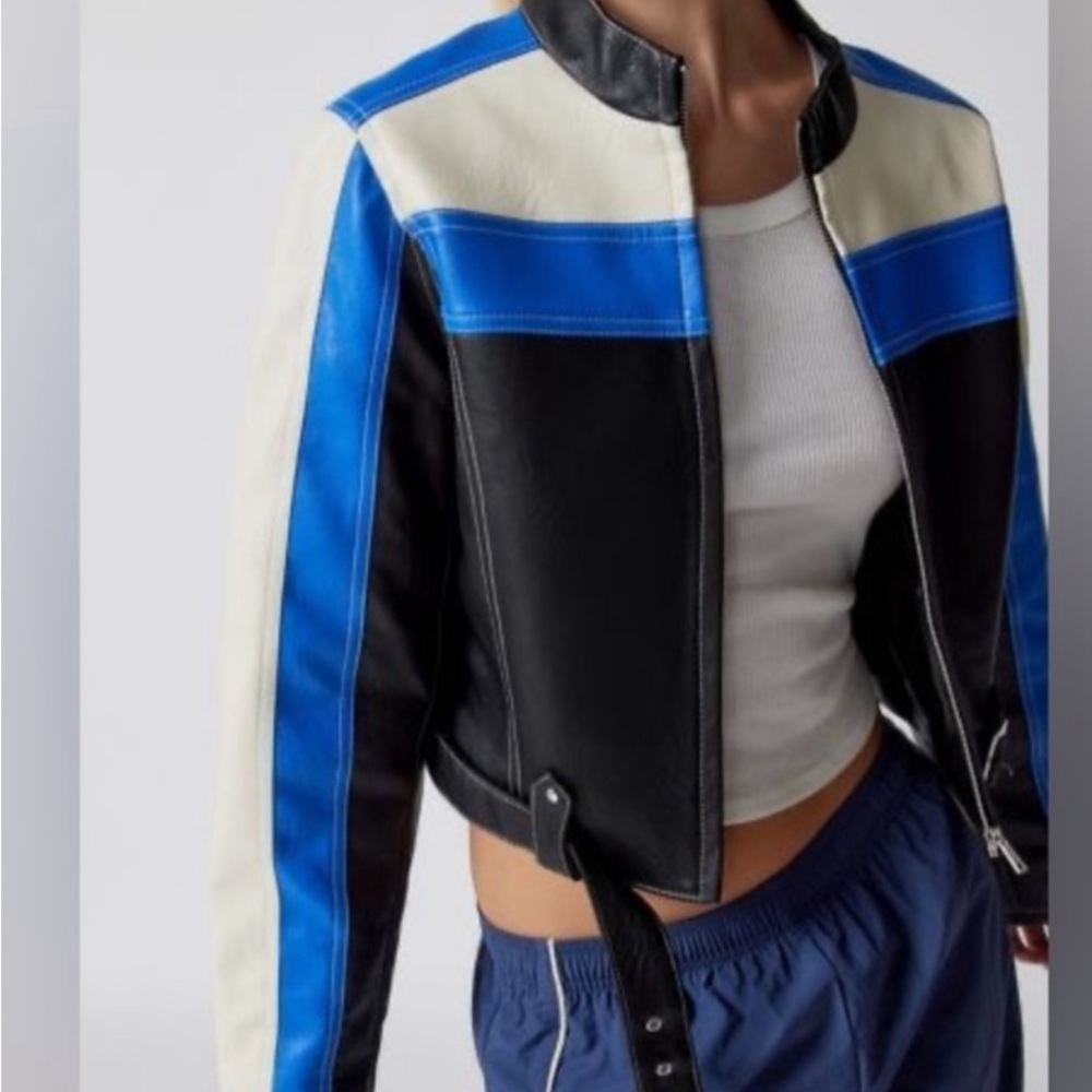 UO jordan faux leather racer moto jacket